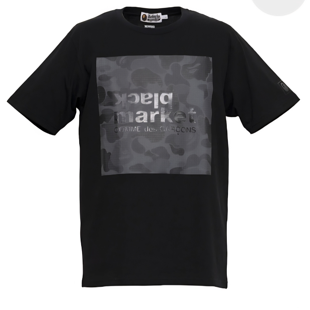 NWT 100% AUTHENTIC BAPE CDG Black Market Tee Medium Black